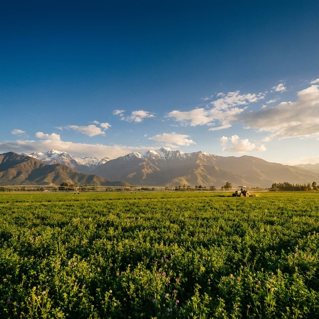 Fondo de campo de alfalfa